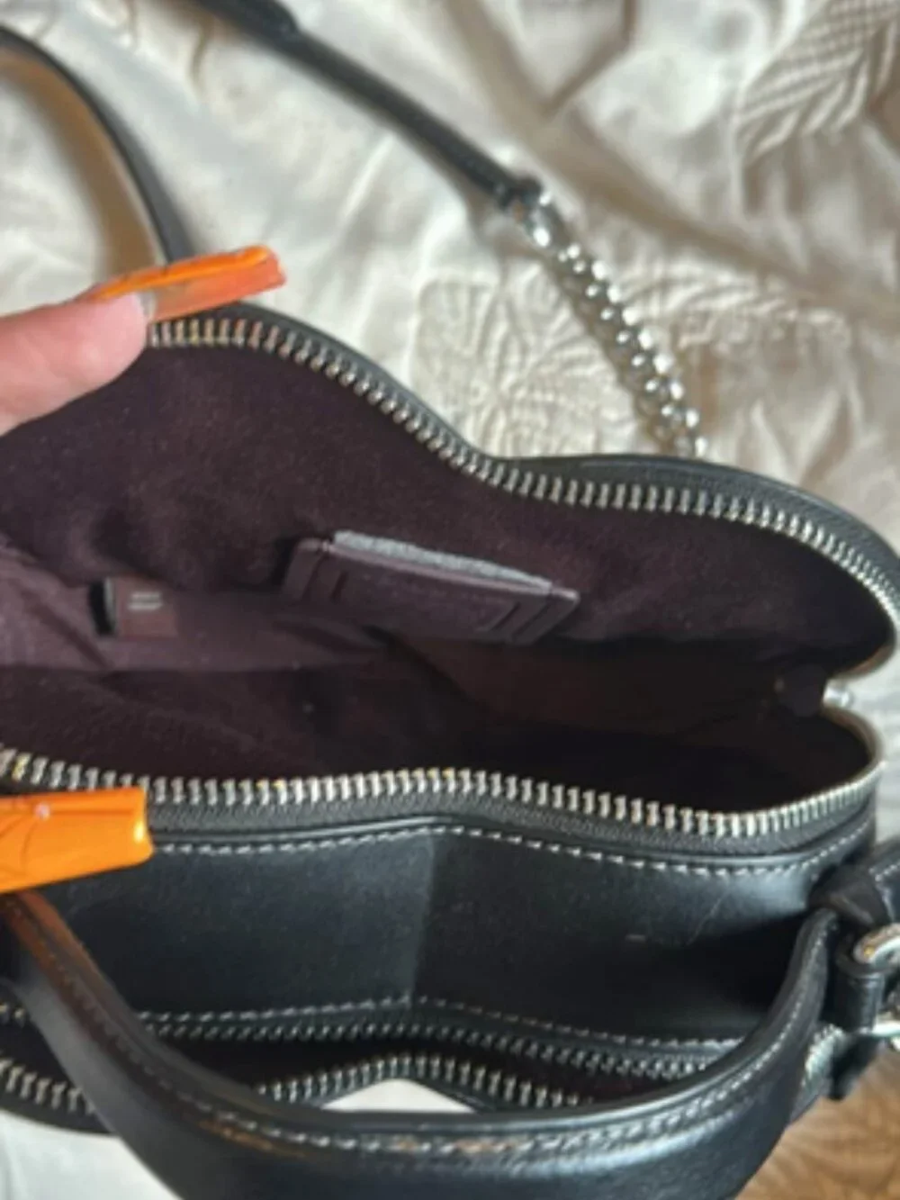 Coach heart-shaped crossbody plus handle